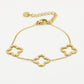 Armband drie chunky klavers goudkleurig