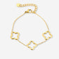 Armband drie chunky klavers goudkleurig
