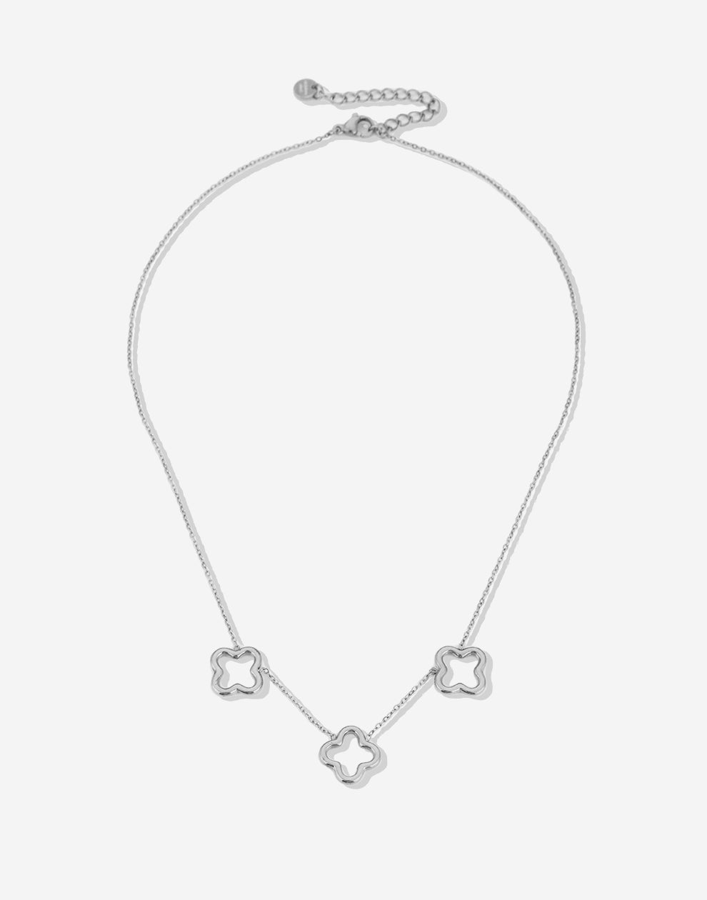 Ketting met 3 chunky klavers Zilverkleurig