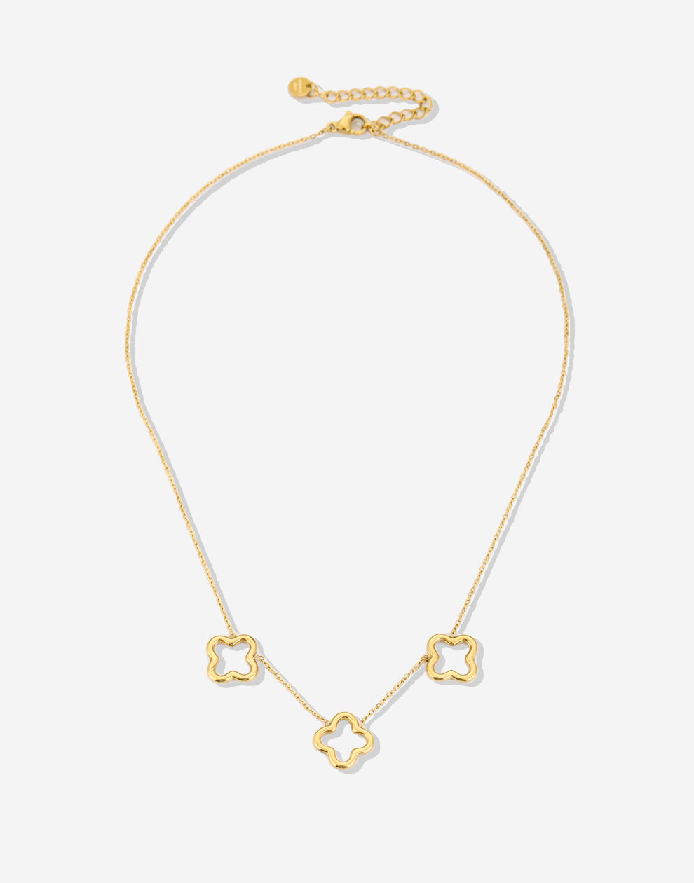 Ketting met 3 chunky klavers goudkleurig