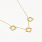 Ketting met 3 chunky klavers goudkleurig