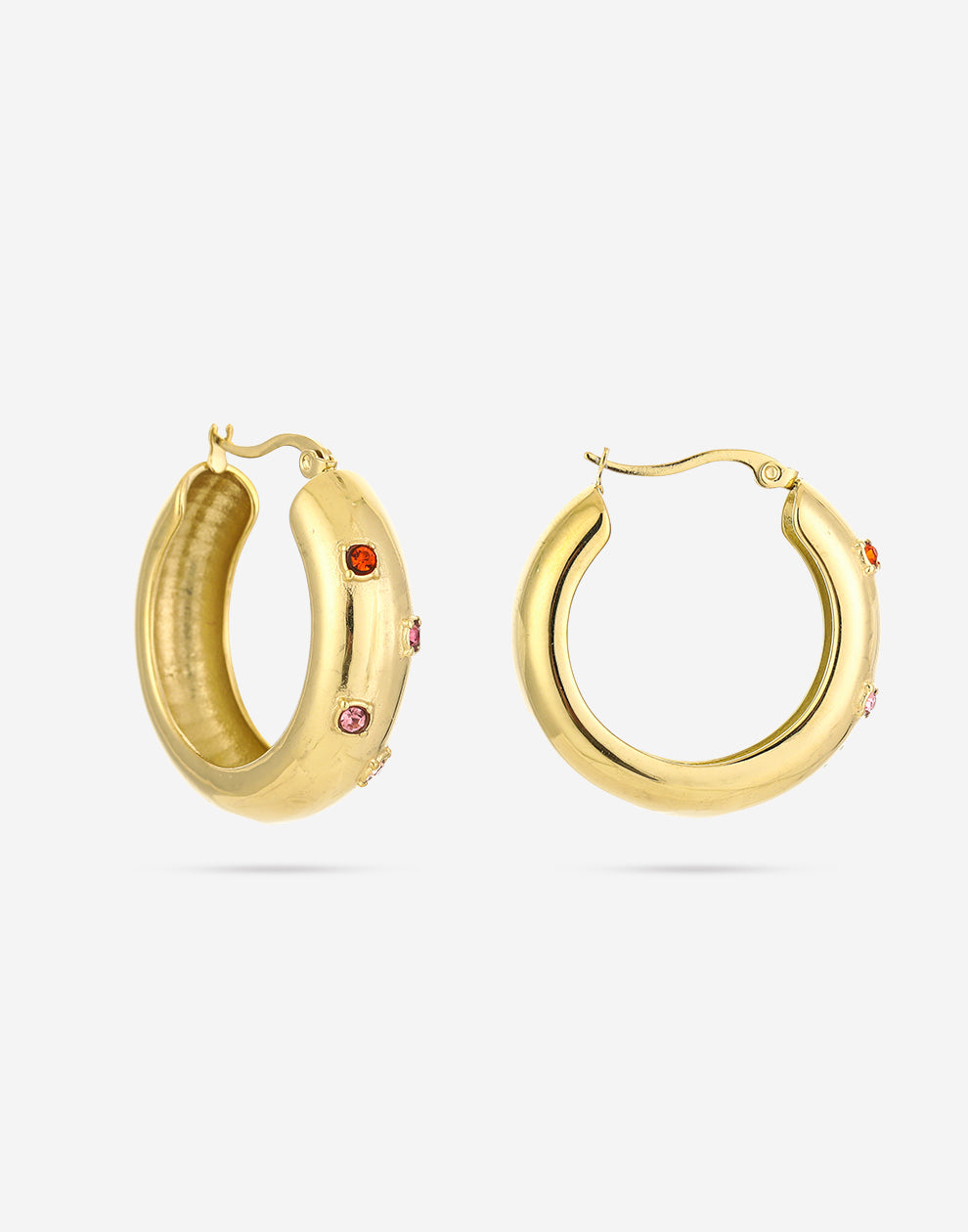Vintage hoop met strass steentjes groot