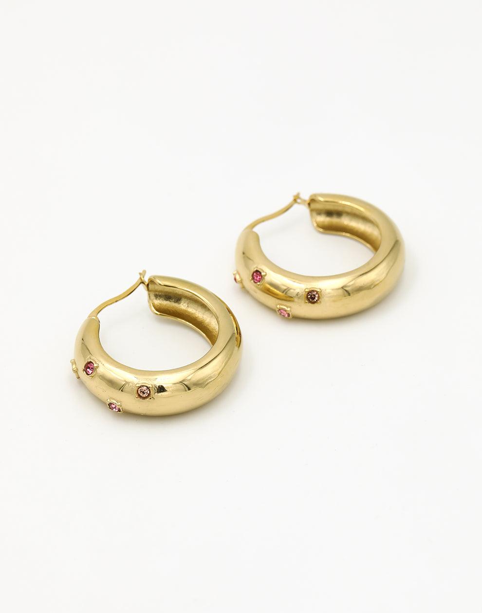 Vintage hoop met strass steentjes groot
