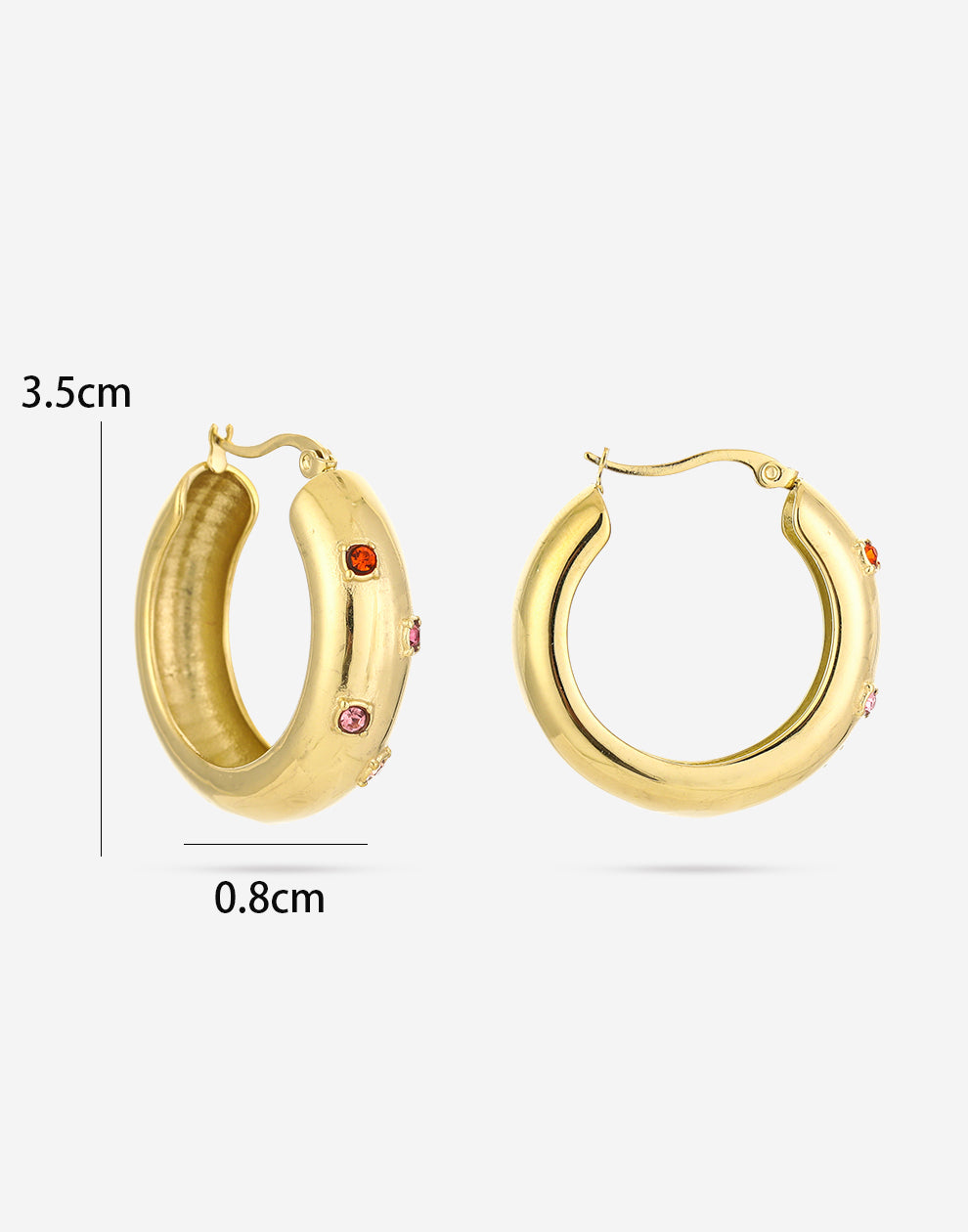 Vintage hoop met strass steentjes groot