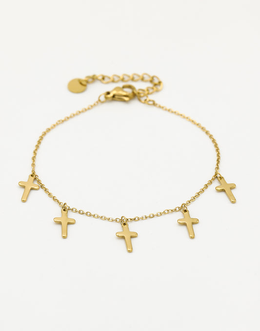 armband kruisjes goudkleurig