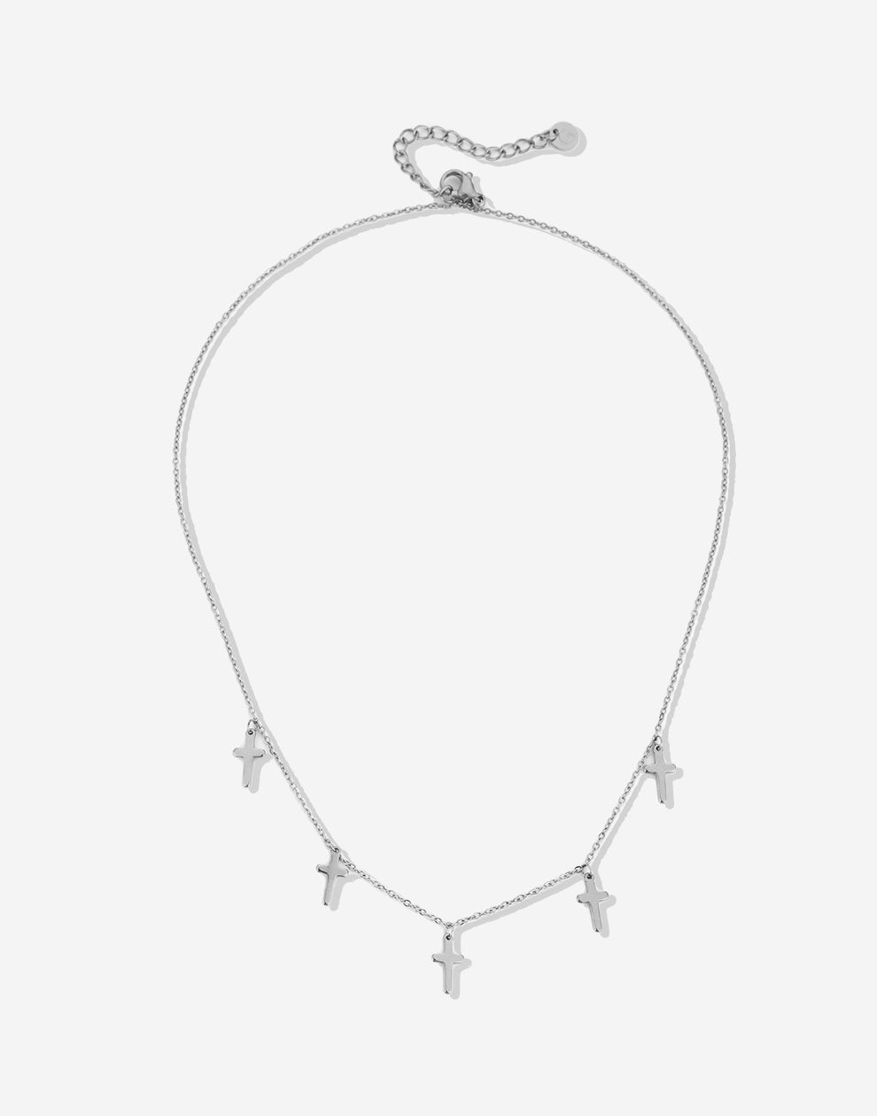 ketting kruisjes zilverkleurig