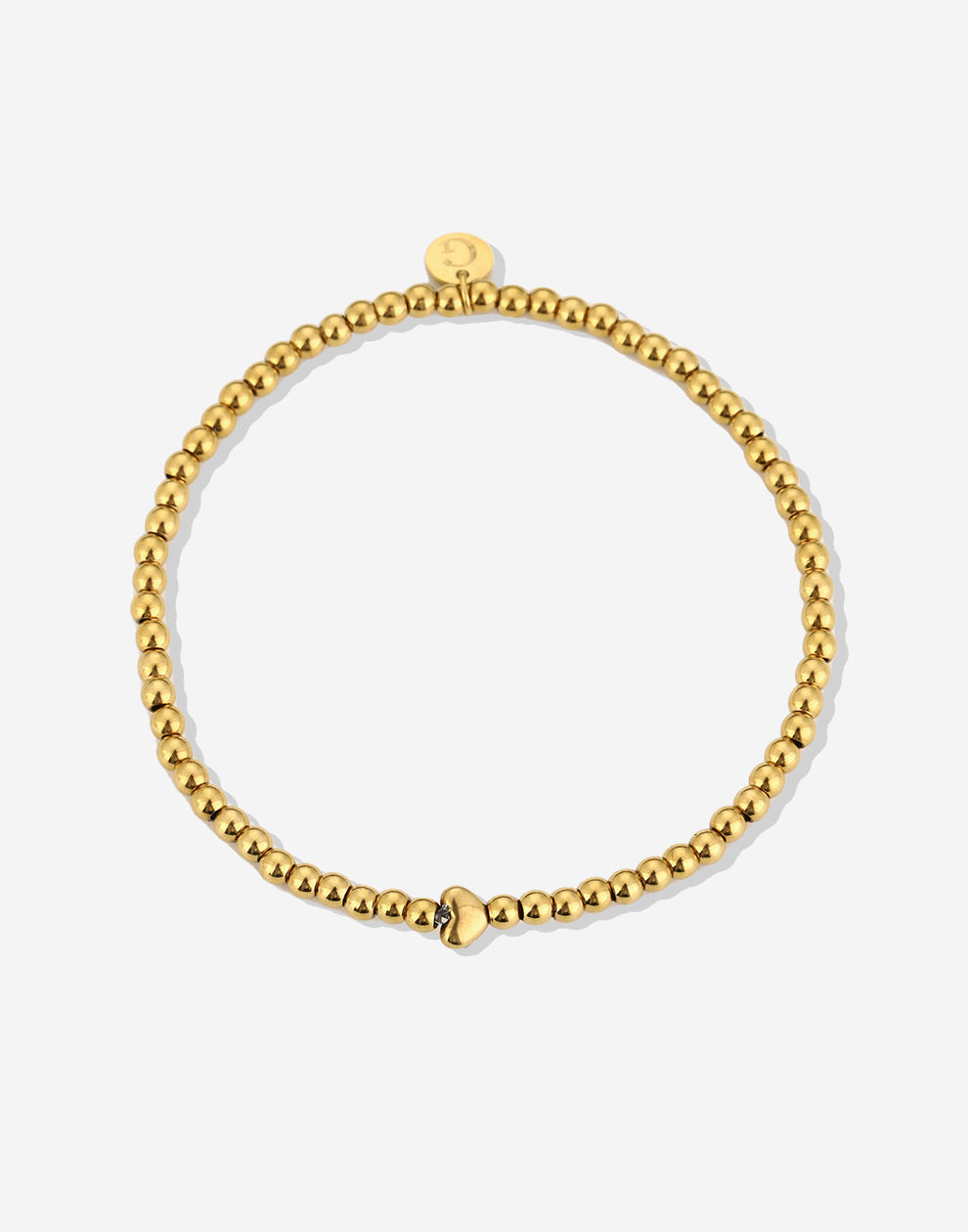 Stretch armbandje met hart goudkleurig