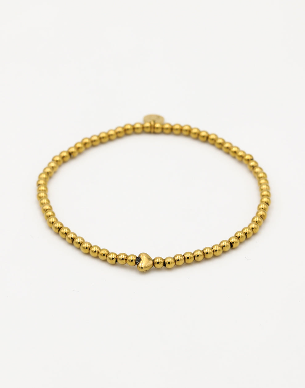 Stretch armbandje met hart goudkleurig