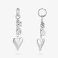 Oorringen met bedels flower love zilverkleurig