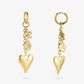 earrings with flower love charms gold-colored