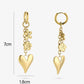 earrings with flower love charms gold-colored