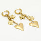 earrings with flower love charms gold-colored