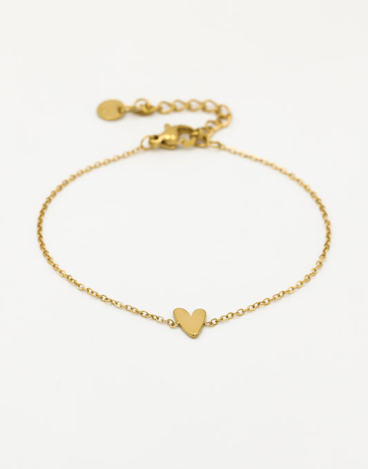 Armband klein hartje goudkleurig