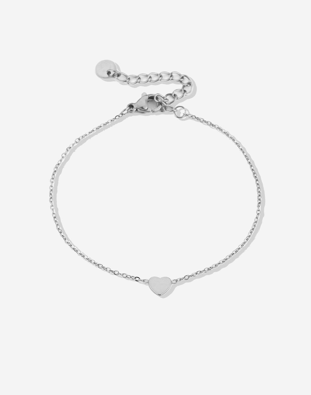 Armband klein hartje plat zilverkleurig