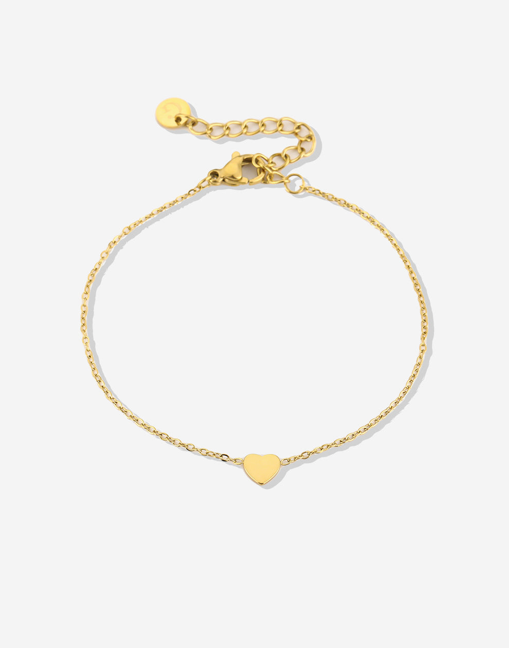 Armband klein hartje plat goudkleurig