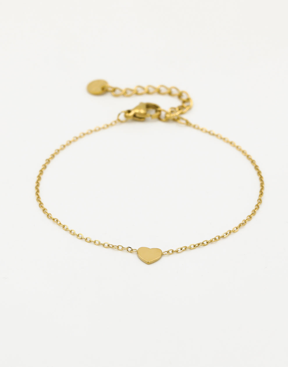 Armband klein hartje plat goudkleurig