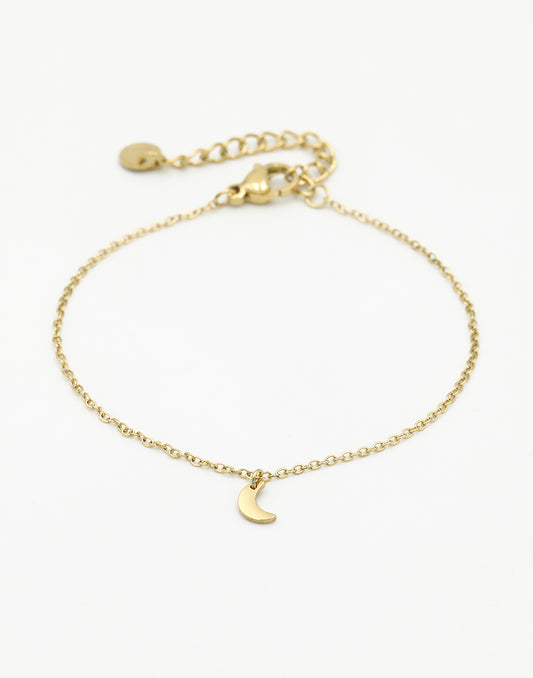 Armband kleine maan goudkleurig