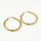 Fijne hoops gevlochten 4cm goudkleurig