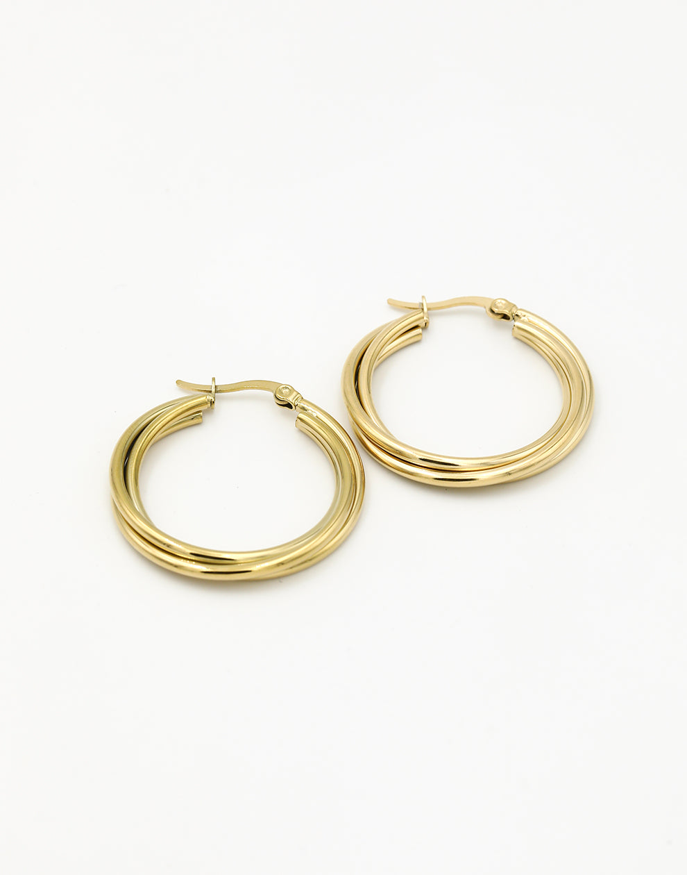 Fijne hoops gevlochten 3cm goudkleurig