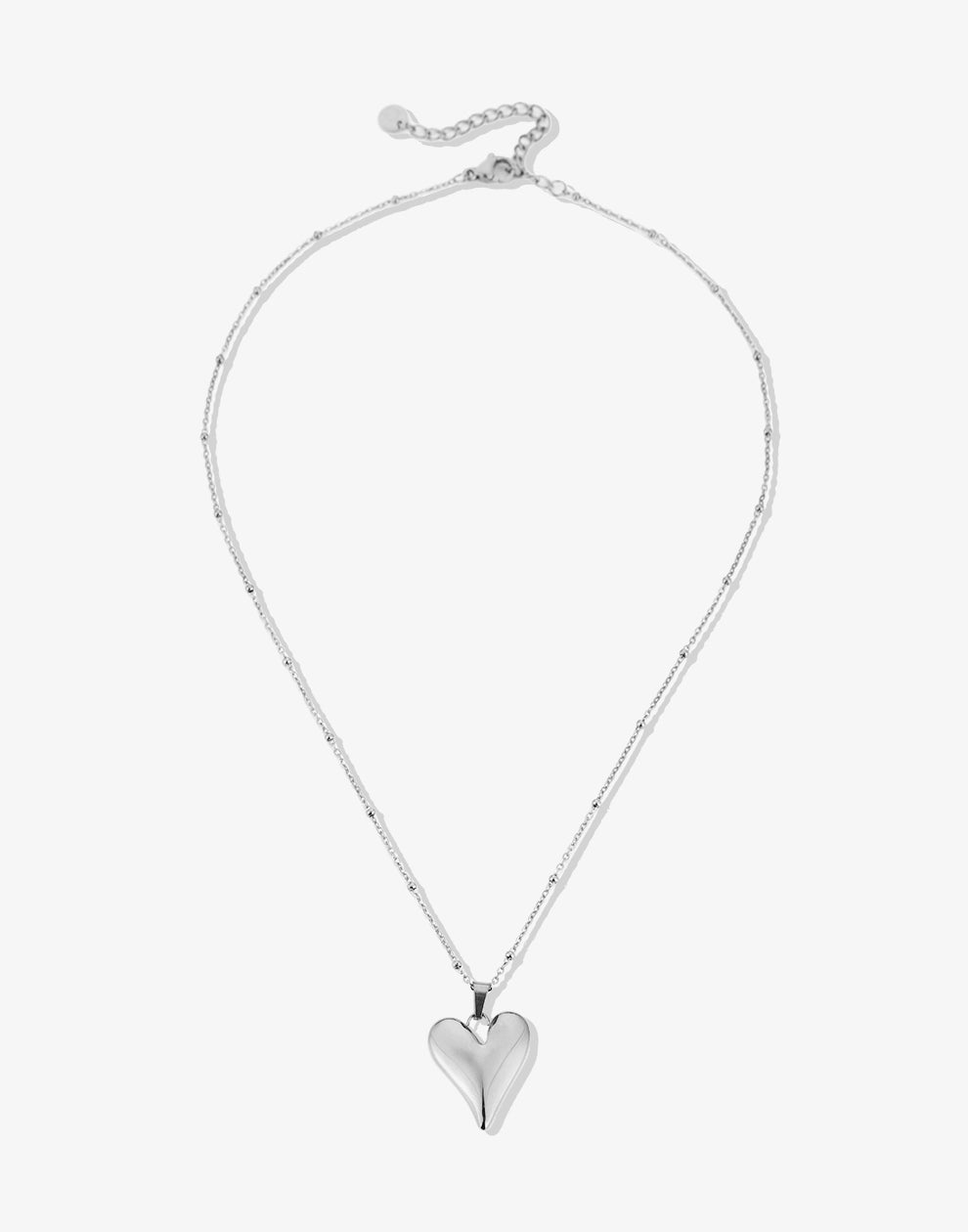 Ketting statement hart zilverkleurig