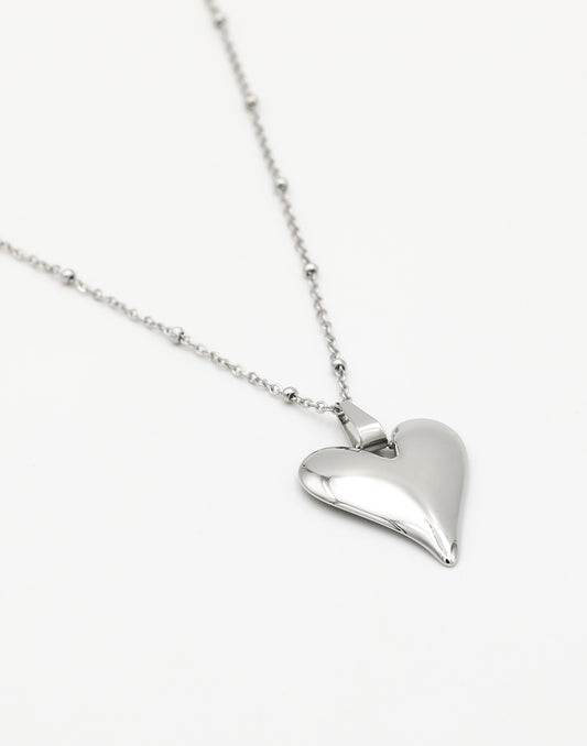 Ketting statement hart zilverkleurig