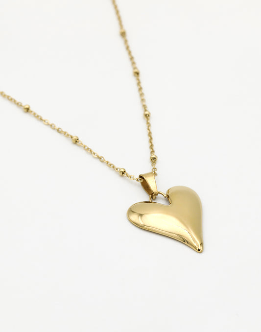 Ketting statement hart goudkleurig
