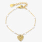 Parel armband met hartje goudkleurig