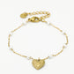 Parel armband met hartje goudkleurig