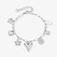 Bedelarmband bloemen en hartjes