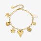 Bedelarmband bloemen en hartjes