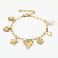 Bedelarmband bloemen en hartjes