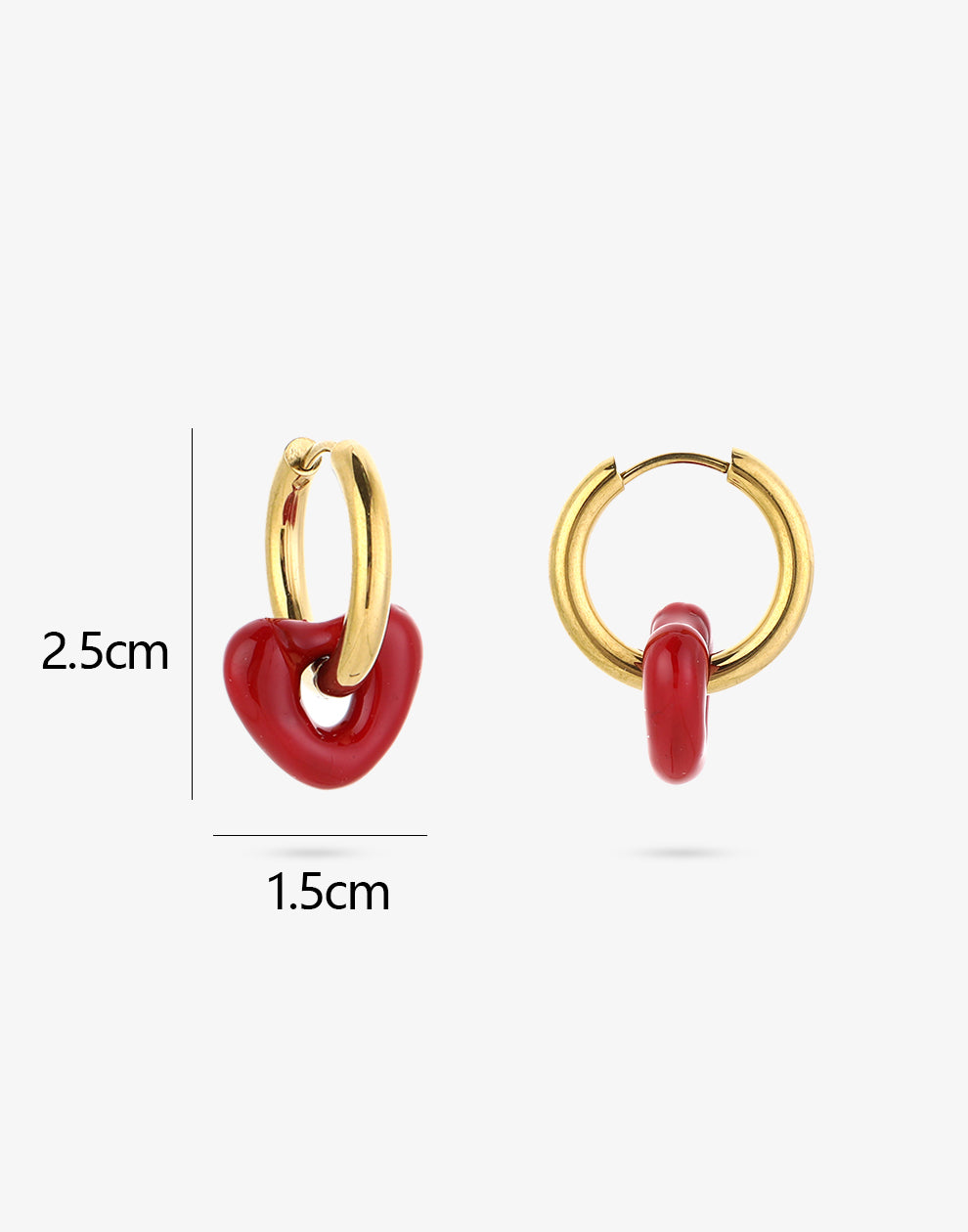 Oorringen rood hartje