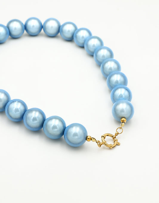 Kralenketting pastel blauw