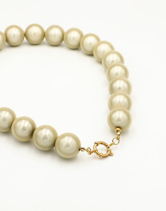 Kralenketting pastel beige