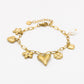 Bedelarmband bloemen en hartjes