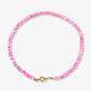Pink beaded necklace with hearts