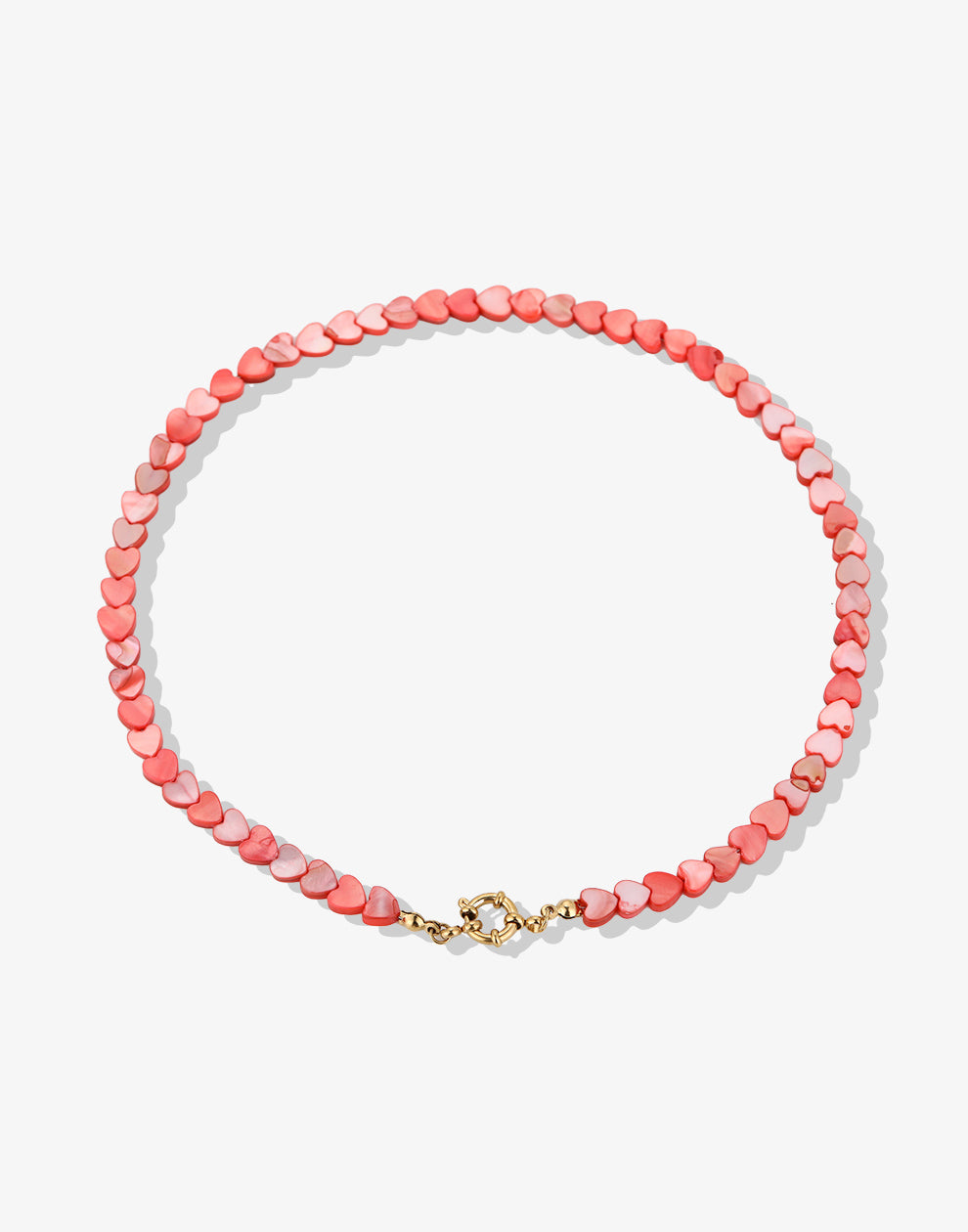 Kralenketting hartjes rood