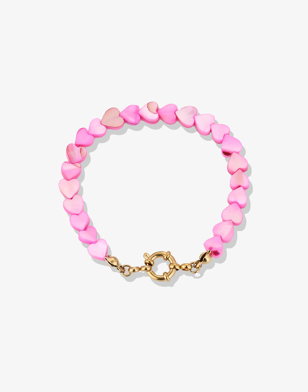 Kralenarmband hartjes roze