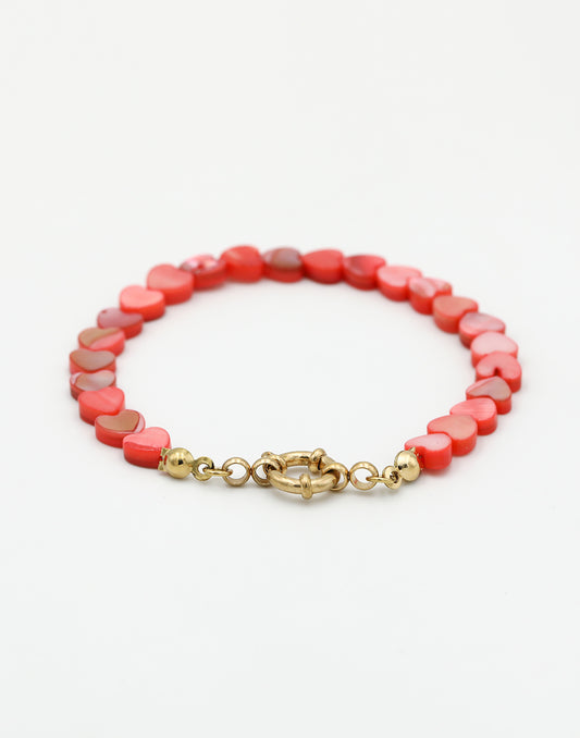 kralenarmband hartjes rood