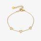 armband drie speelse hartjes goudkleurig