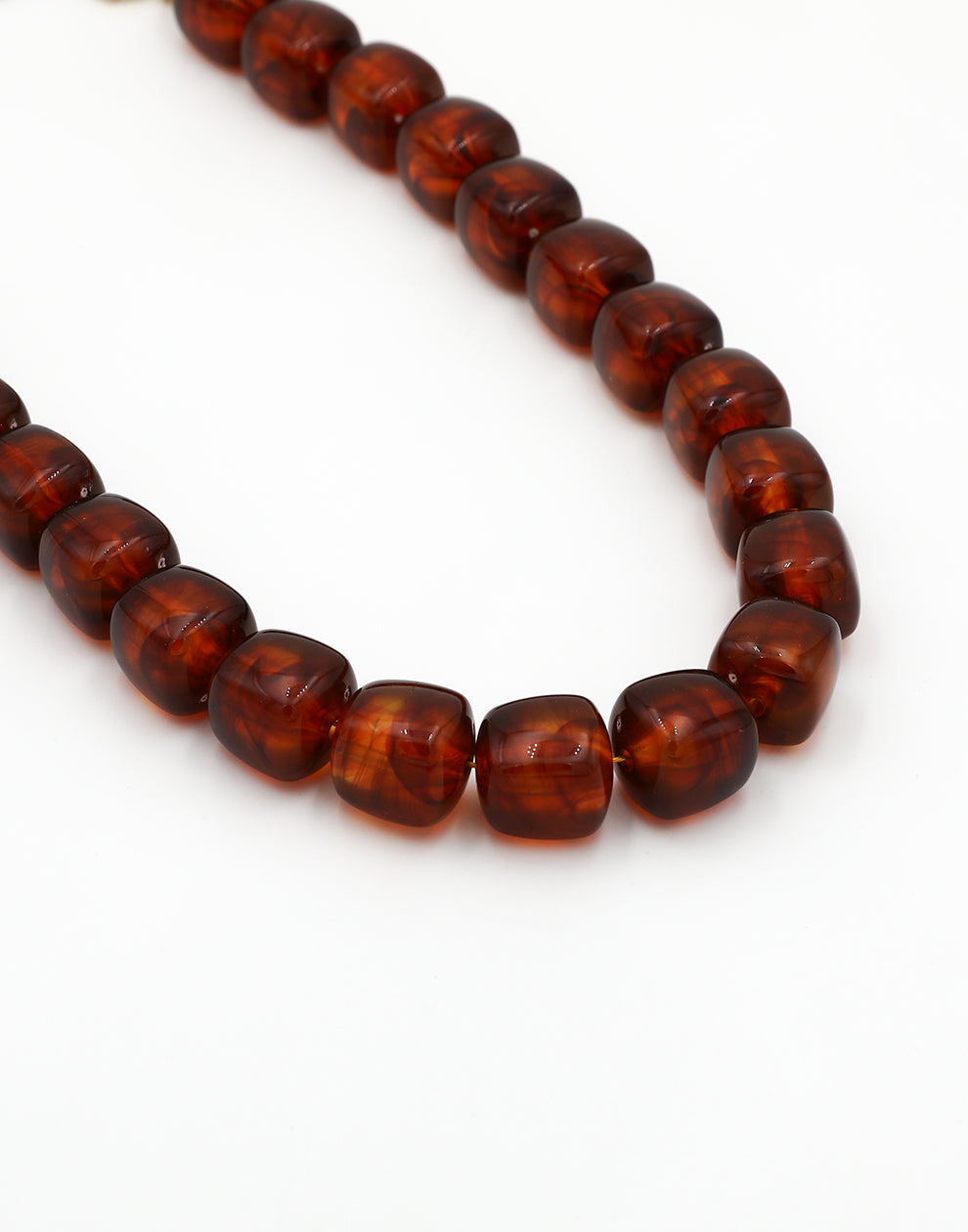 Chunky kralenketting resin bruin