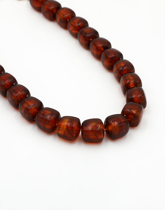 Chunky kralenketting resin bruin