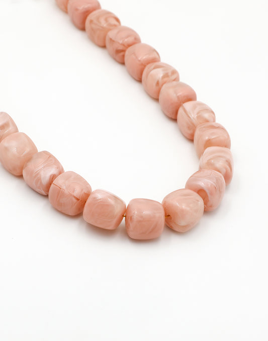 Chunky kralenketting resin roze