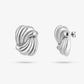 Statement earstud waves zilverkleurig