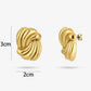 Statement earstud waves goudkleurig
