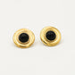 Statement oorsteker vintage zwarte steen goudkleurig