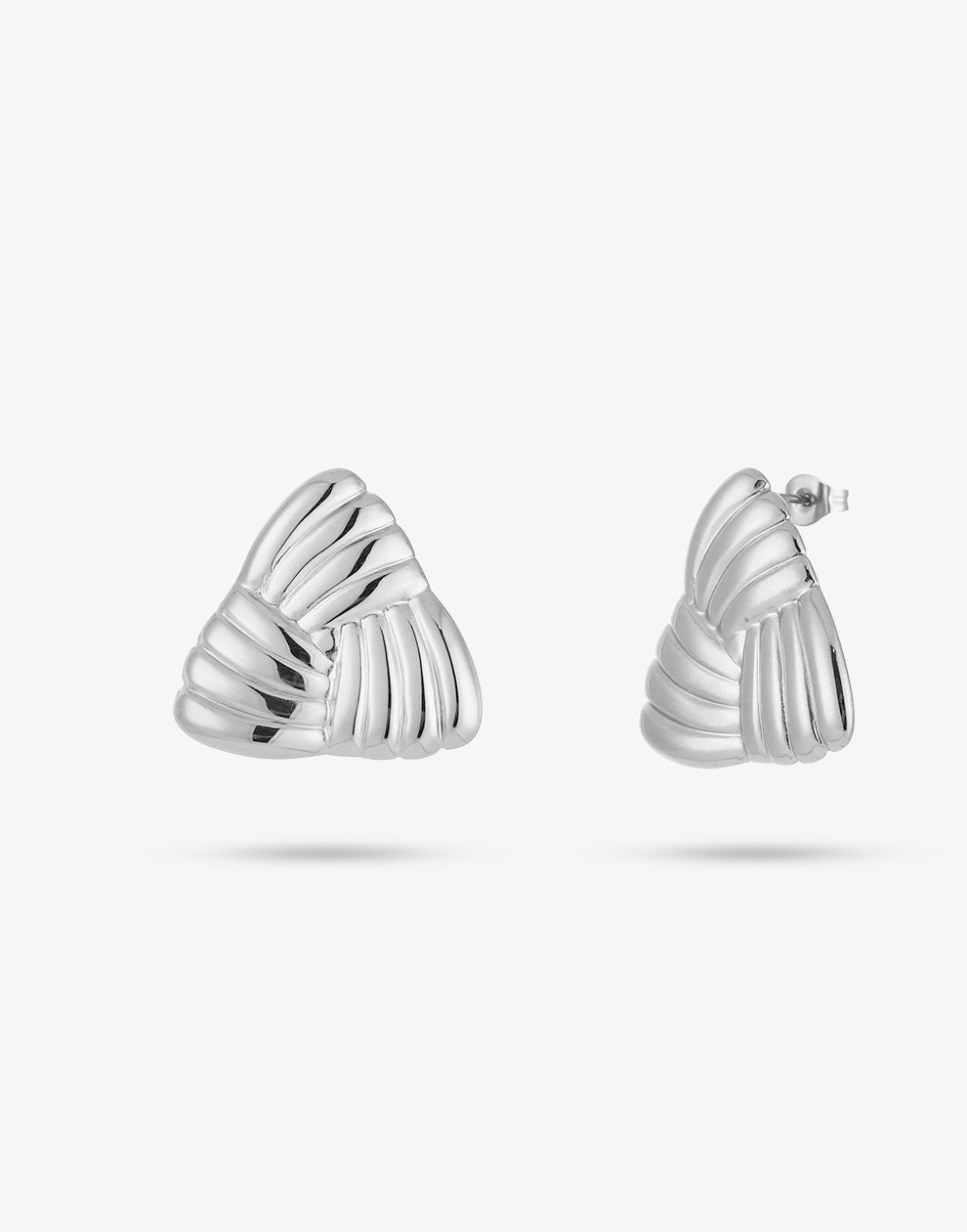 Statement earstud Triangle zilverkleurig