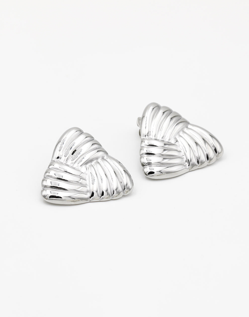 Statement earstud Triangle zilverkleurig
