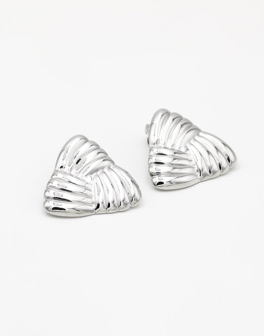 Statement earstud Triangle zilverkleurig
