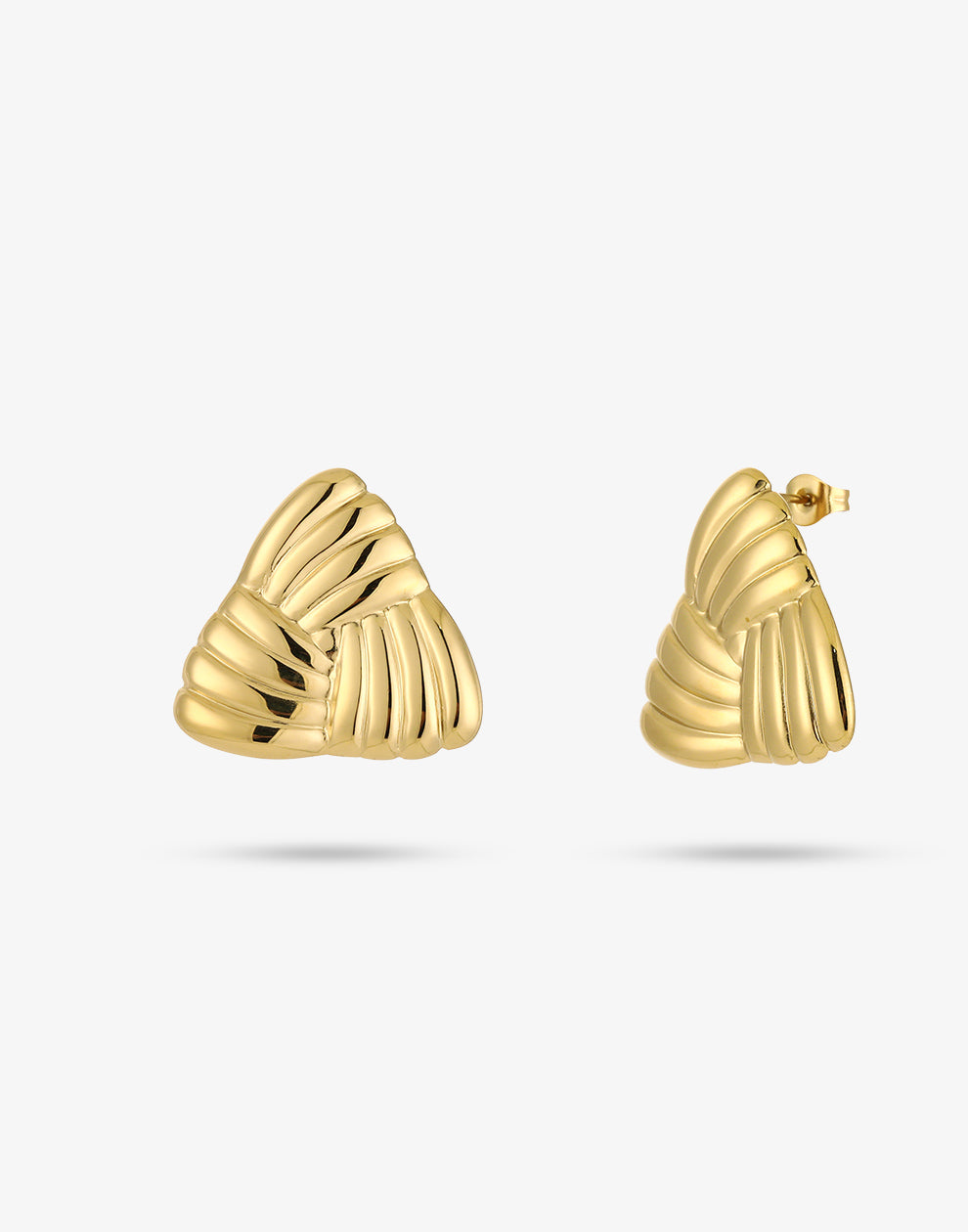 Statement earstud Triangle goudkleurig